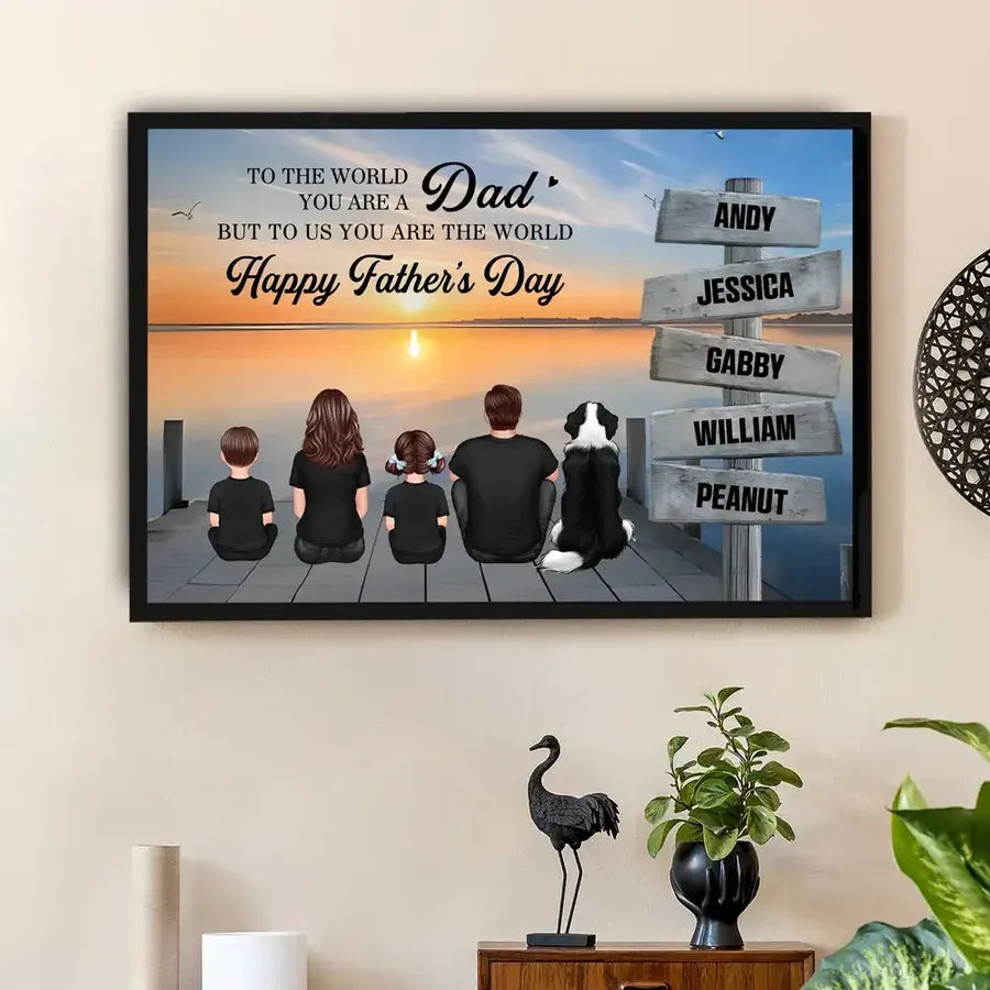 Dad You Are the World Personalized Family Playing Cards