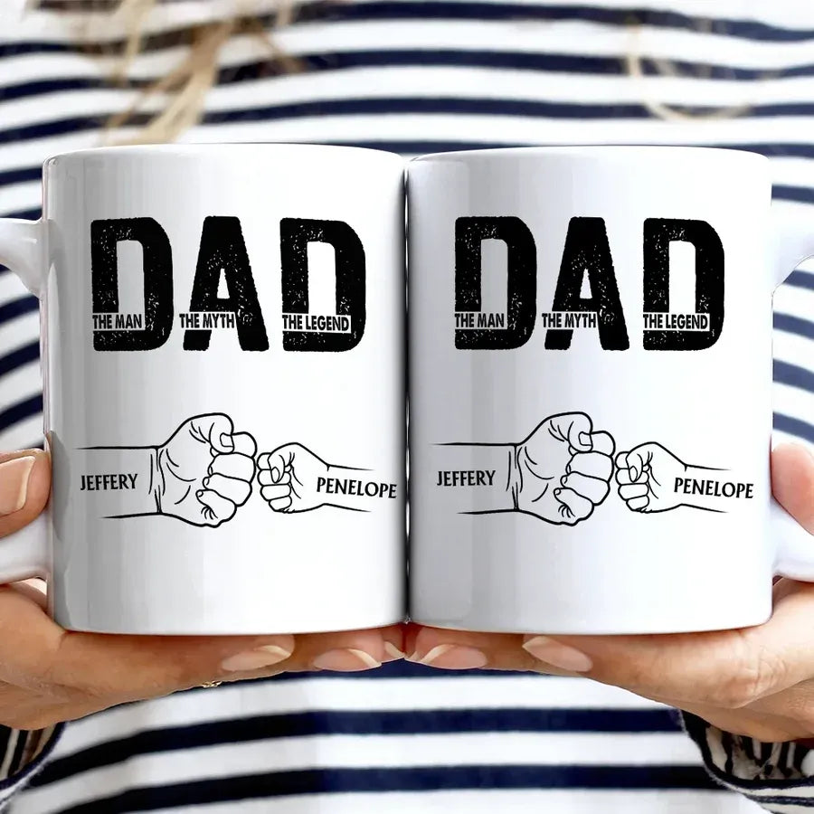 Dad The Man The Myth The Legend Personalized Fist-Bump Mug