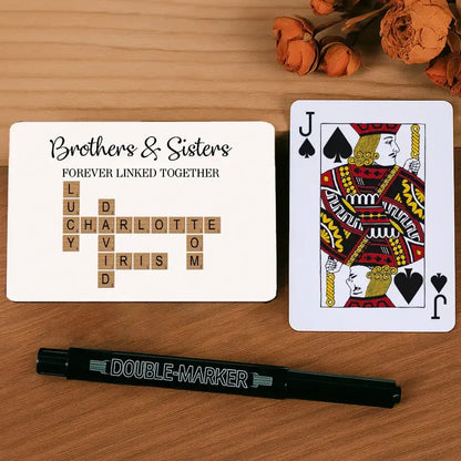 Brothers and Sisters Personalized Crossword Playing Cards