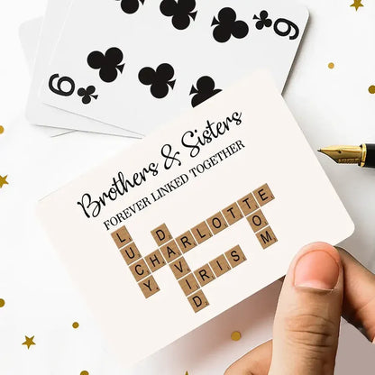 Brothers and Sisters Personalized Crossword Playing Cards