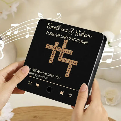 Brothers and Sisters Crossword Names Acrylic Music Magnet