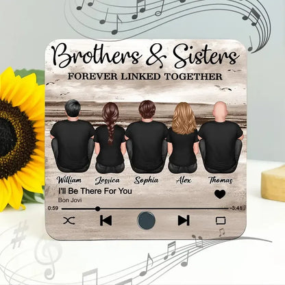 Brothers and Sisters Personalized Family Music Fridge Magnet