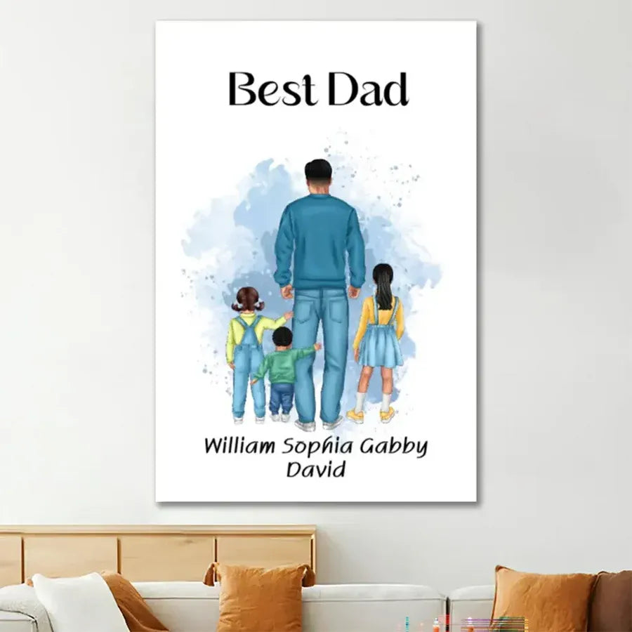 Best Dad Ever Personalized Poster or Canvas