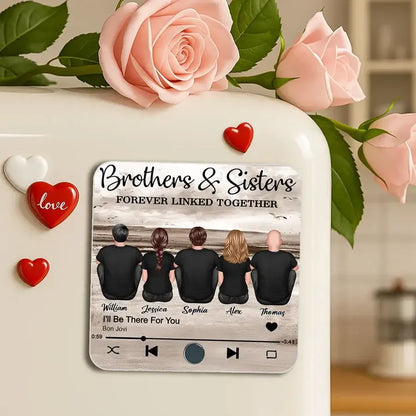 Brothers and Sisters Personalized Family Music Fridge Magnet