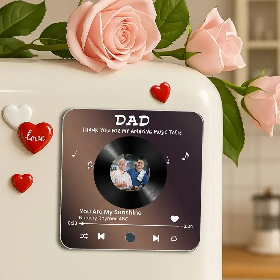 Dad Thank You for My Amazing Music Taste Photo Fridge Magnet