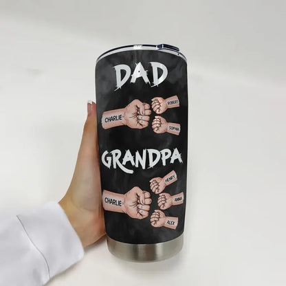 Dad and Grandpa Personalized Fist-Bump Travel Tumbler