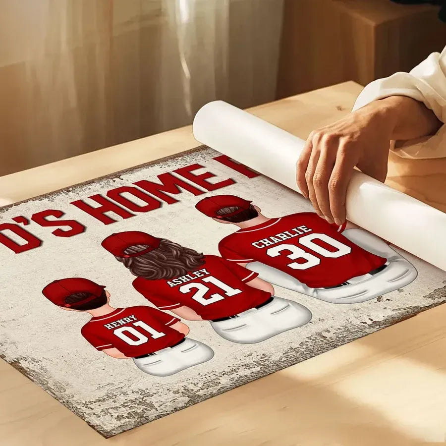 Dad’s Home Runs Personalized Baseball Family Poster