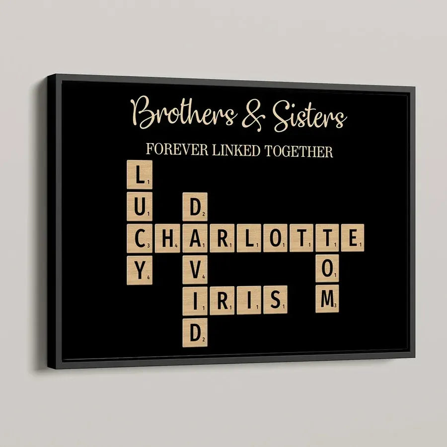 Brothers and Sisters Crossword Names Acrylic Music Magnet