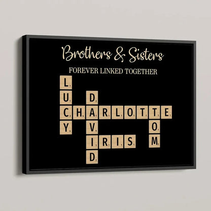 Brothers and Sisters Crossword Names Acrylic Music Magnet