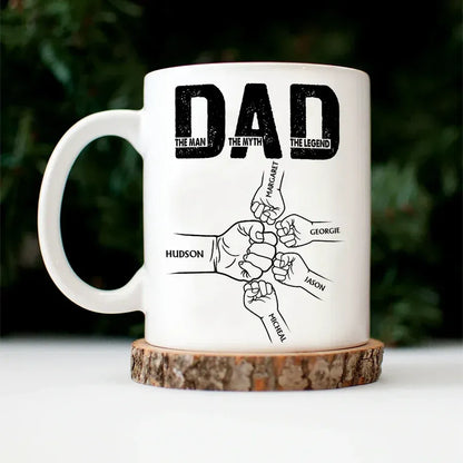 Dad The Man The Myth The Legend Personalized Fist-Bump Mug