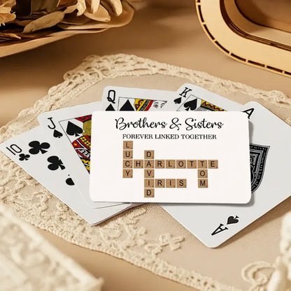 Brothers and Sisters Personalized Crossword Playing Cards