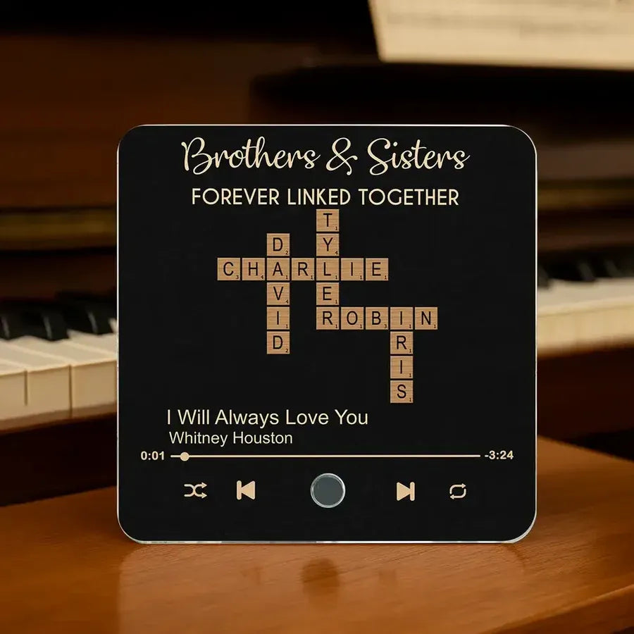 Brothers and Sisters Crossword Names Acrylic Music Magnet